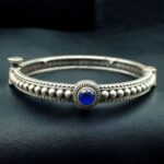 Bulk 20 Antique Look Silver Plated Kada | Stone Work Openable Ethnic Perfect Bangle for Women - "Blue"