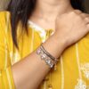 Traditional German silver with flower charm bangles ethnic handcrafted design.