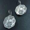 Handcrafted 10 Paisa Coin Earrings | Silver Replica Oxidized Hook Amazing Jewelry for Girls 7 Handcrafted oxidized 10 paisa coin earrings with silver replica hook design