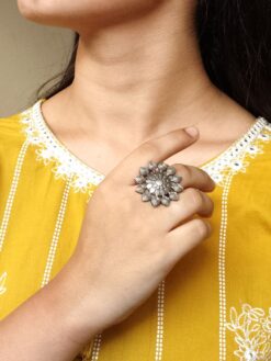 Oxidized adjustable ring ethnic jewelry for girls