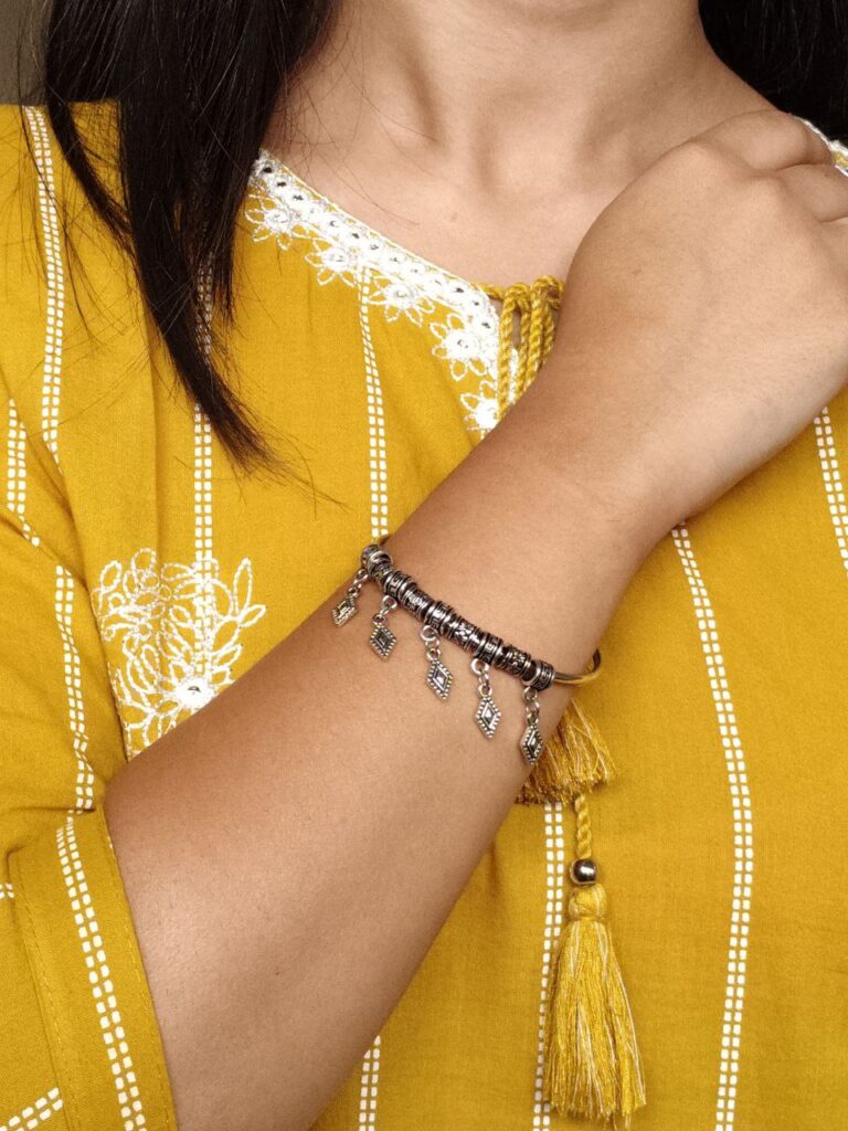 Handcrafted Best Charm Bangles | German Silver Ethnic Jewelry for Festivals