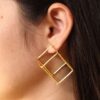 Unique Gold Plated Geometric Stud Earrings | Western Look Jewelry For Girls 8 Unique gold plated geometric stud earrings for girls with modern western look