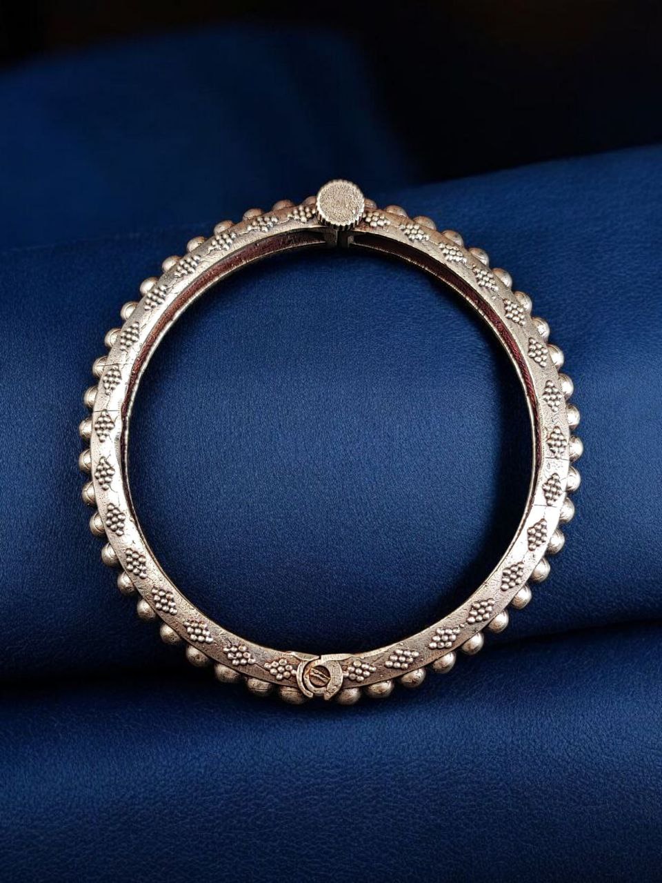 Premium Silver Replica Openable Kada | Ethnic Perfect Bangles for Women 4 Premium silver replica openable kada with ethnic design for women