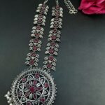 Bulk 374 Designer Traditional Oxidized Necklace With Stone & Pearl Work | Ethnic Statement Jewelry for Girls - "Red"