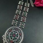Designer Traditional Oxidized Necklace With Stone & Pearl Work | Ethnic Statement Jewelry for Girls