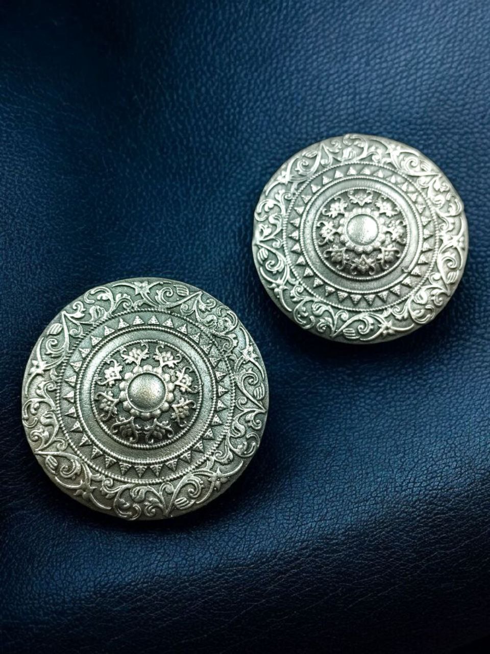 Best Trendy Floral Art Stud Earrings | Oxidized Ethnic Silver Replica Earring for Women 2 Floral Art Oxidized Silver Replica Stud Earrings for Women