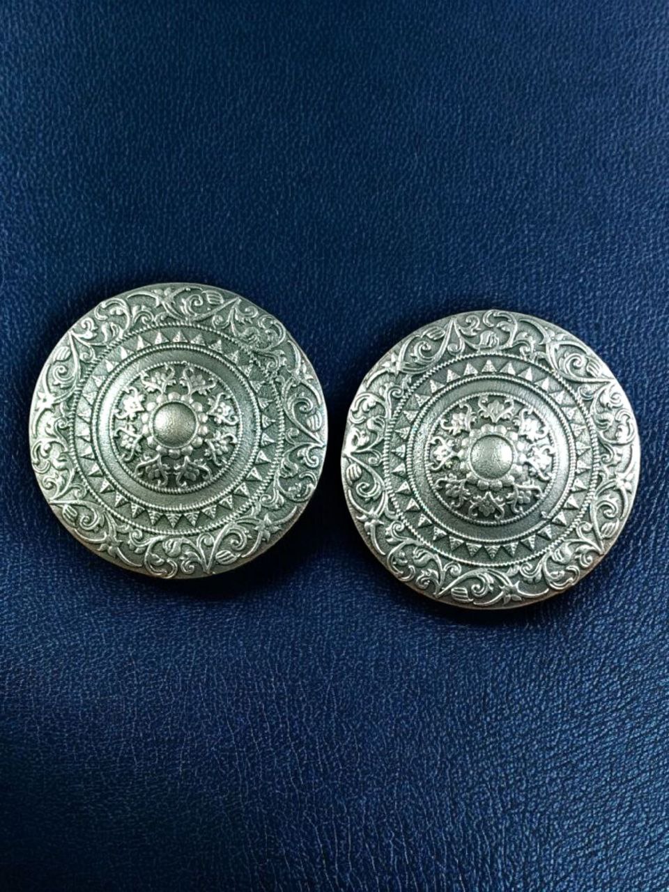 Best Trendy Floral Art Stud Earrings | Oxidized Ethnic Silver Replica Earring for Women 3 Floral Art Oxidized Silver Replica Stud Earrings for Women