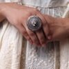 Adjustable Floral Art Pearl Work Ring | Oxidized Silver Replica Ethnic Perfect Jewelry for Women 11 Oxidized Silver Replica Floral Art Pearl Work Adjustable Ring for Women