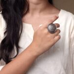 Designer Oxidized Ring | Adjustable Silver Replica Best Jewelry for Girls