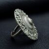 Vintage oxidized astrological sign adjustable silver replica ring for women