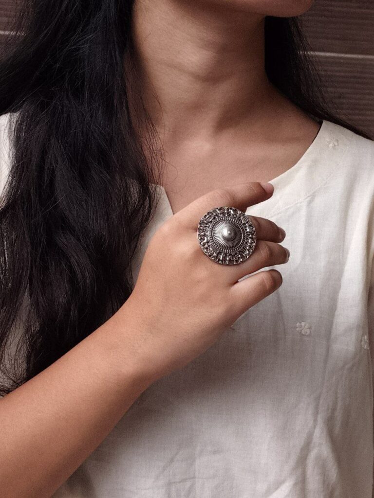 Vintage Astrological Sign Ring | Adjustable Oxidized Silver Replica Best Jewelry For Women