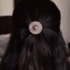 Oxidized handmade astrological sign hair pin with ethnic detailing.