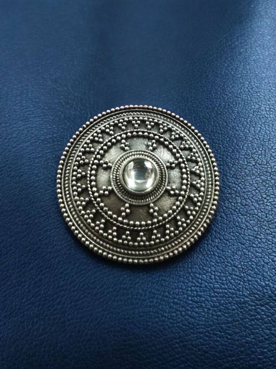 Handcrafted Stone Adjustable Ring | Best Oxidized Silver Replica Ethnic Wear 6 Handcrafted oxidized stone adjustable silver replica ethnic ring for women.