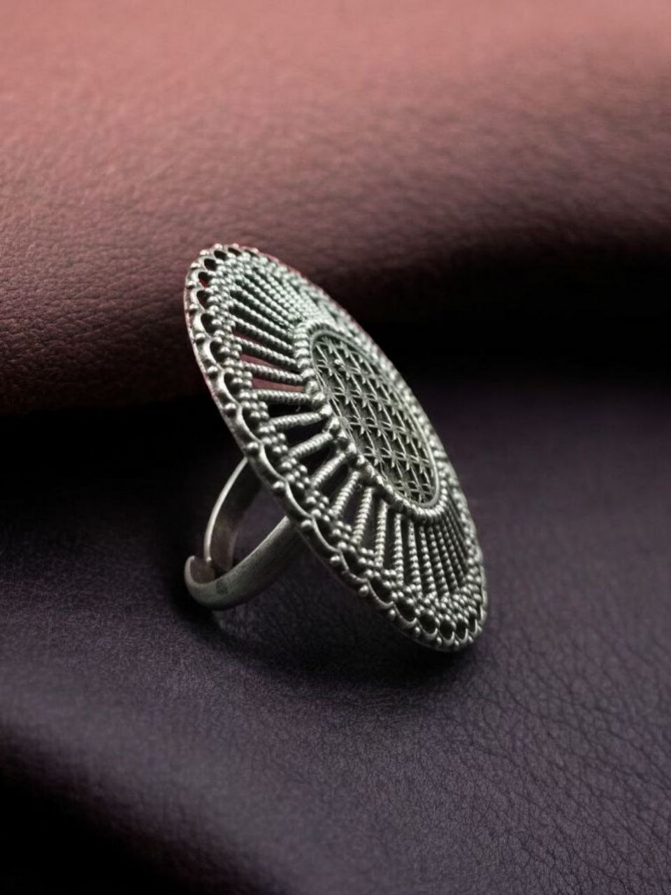 Vintage Look Oxidized Adjustable Ring | Best Silver Finish Stylish Women’s Jewelry 6 Oxidized adjustable silver finish ring with vintage traditional design for women.