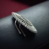 Oxidized round adjustable silver replica hair pin for women.
