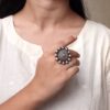 Traditional Round Design Ring | Oxidized Silver Replica Best Jewelry 13 Traditional round oxidized silver replica adjustable ring for women.