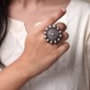 Traditional Round Design Ring | Oxidized Silver Replica Best Jewelry 11 Traditional round oxidized silver replica adjustable ring for women.