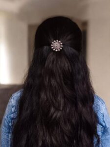 Ethnic Round Design Hair Pin | Silver Replica Oxidized Juda Stick Beautiful Jewelry For Girls