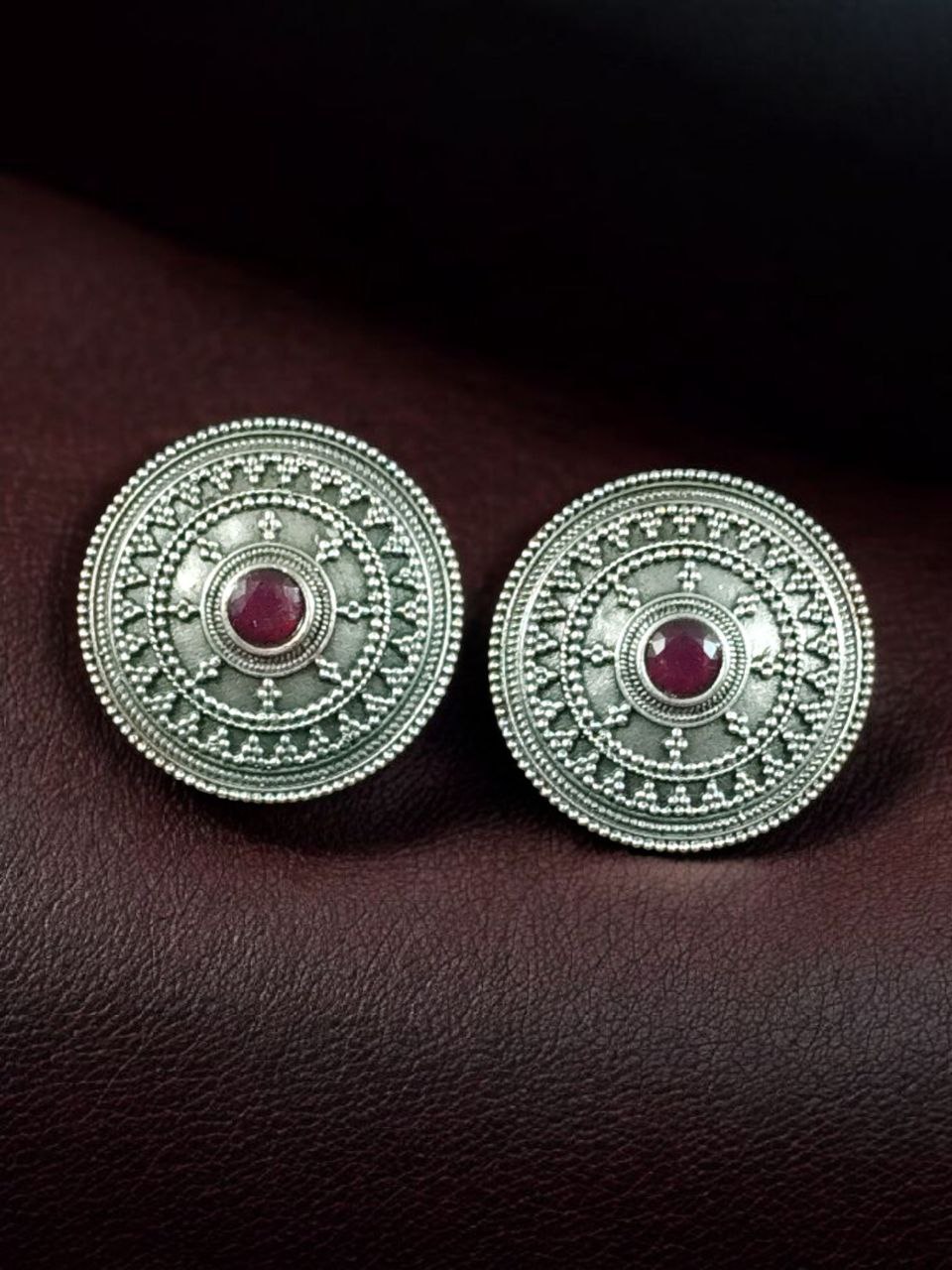 Elegant Silver Look Round Stud Earrings with Stone | Everyday Wear Perfect Jewelry For Girls 10 Silver look round stud earrings with stone for daily wear.