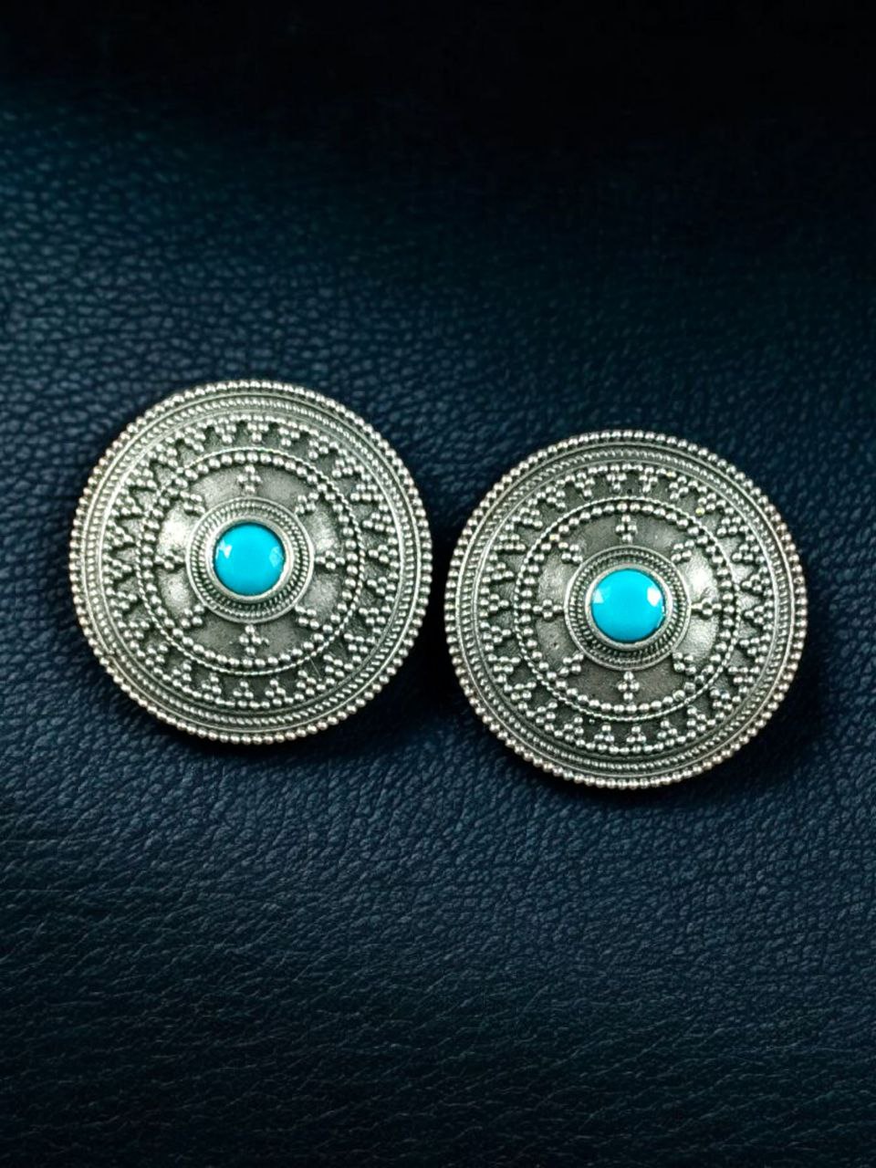 Elegant Silver Look Round Stud Earrings with Stone | Everyday Wear Perfect Jewelry For Girls 5 Silver look round stud earrings with stone for daily wear.