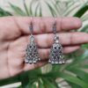 Elegant German Silver Hook Jhumki Earrings for Women Dailywear Oxidized Traditional Style
