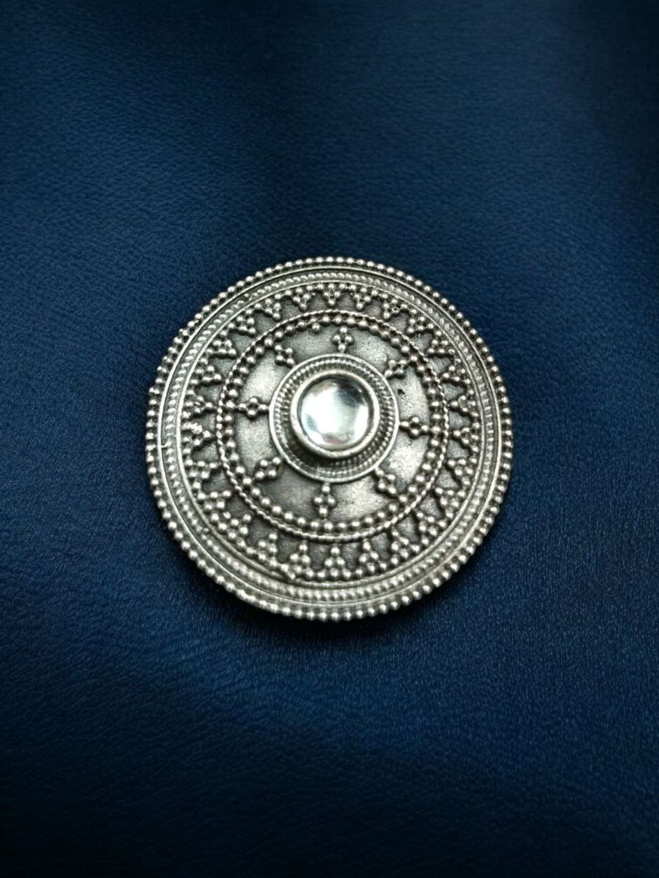 Vintage Style Oxidized Stone Hair Pin | Silver Look Best Traditional Juda Stick 12 Vintage oxidized hair pin with stone in silver replica finish.