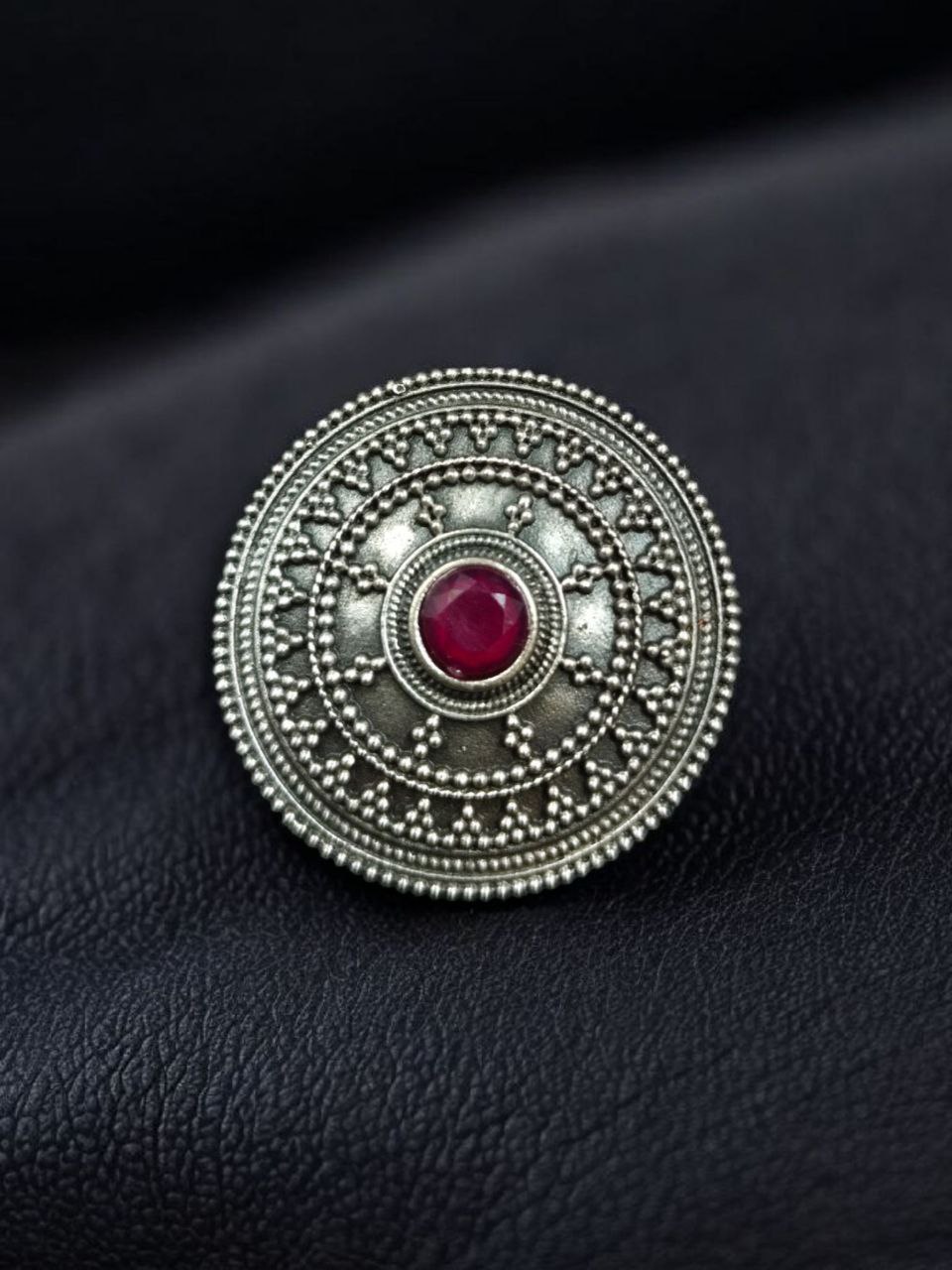 Vintage Style Oxidized Stone Hair Pin | Silver Look Best Traditional Juda Stick 14 Vintage oxidized hair pin with stone in silver replica finish.