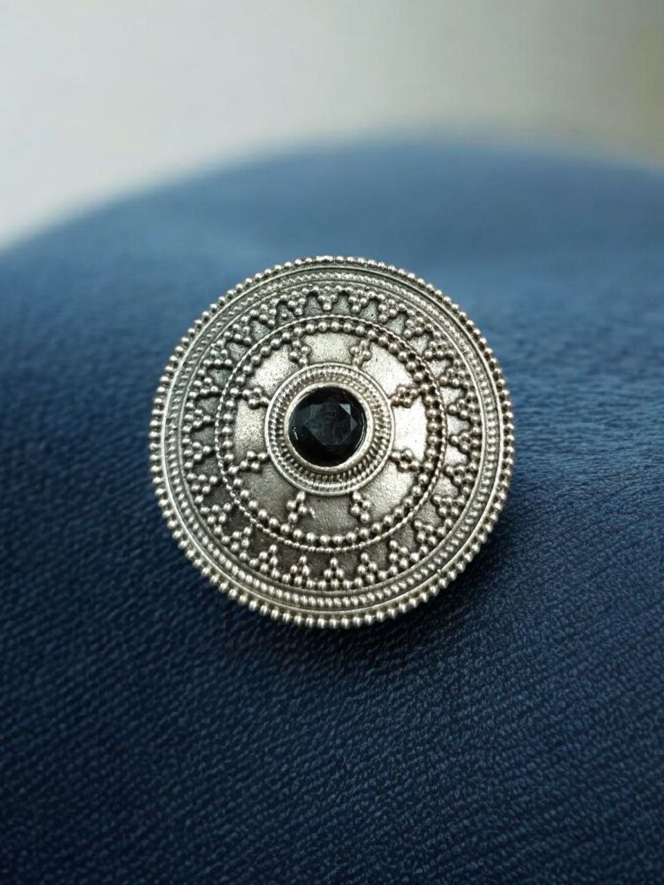 Vintage Style Oxidized Stone Hair Pin | Silver Look Best Traditional Juda Stick 9 Vintage oxidized hair pin with stone in silver replica finish.