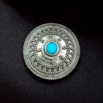 Bulk 350 Vintage Style Oxidized Stone Hair Pin | Silver Look Best Traditional Juda Stick - "Aqua"