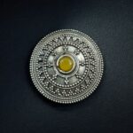 Bulk 352 Vintage Style Oxidized Stone Hair Pin | Silver Look Best Traditional Juda Stick - "Yellow"