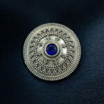 Bulk 358 Vintage Style Oxidized Stone Hair Pin | Silver Look Best Traditional Juda Stick - "Blue"