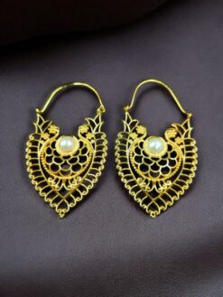 Gold plated earrings for women.