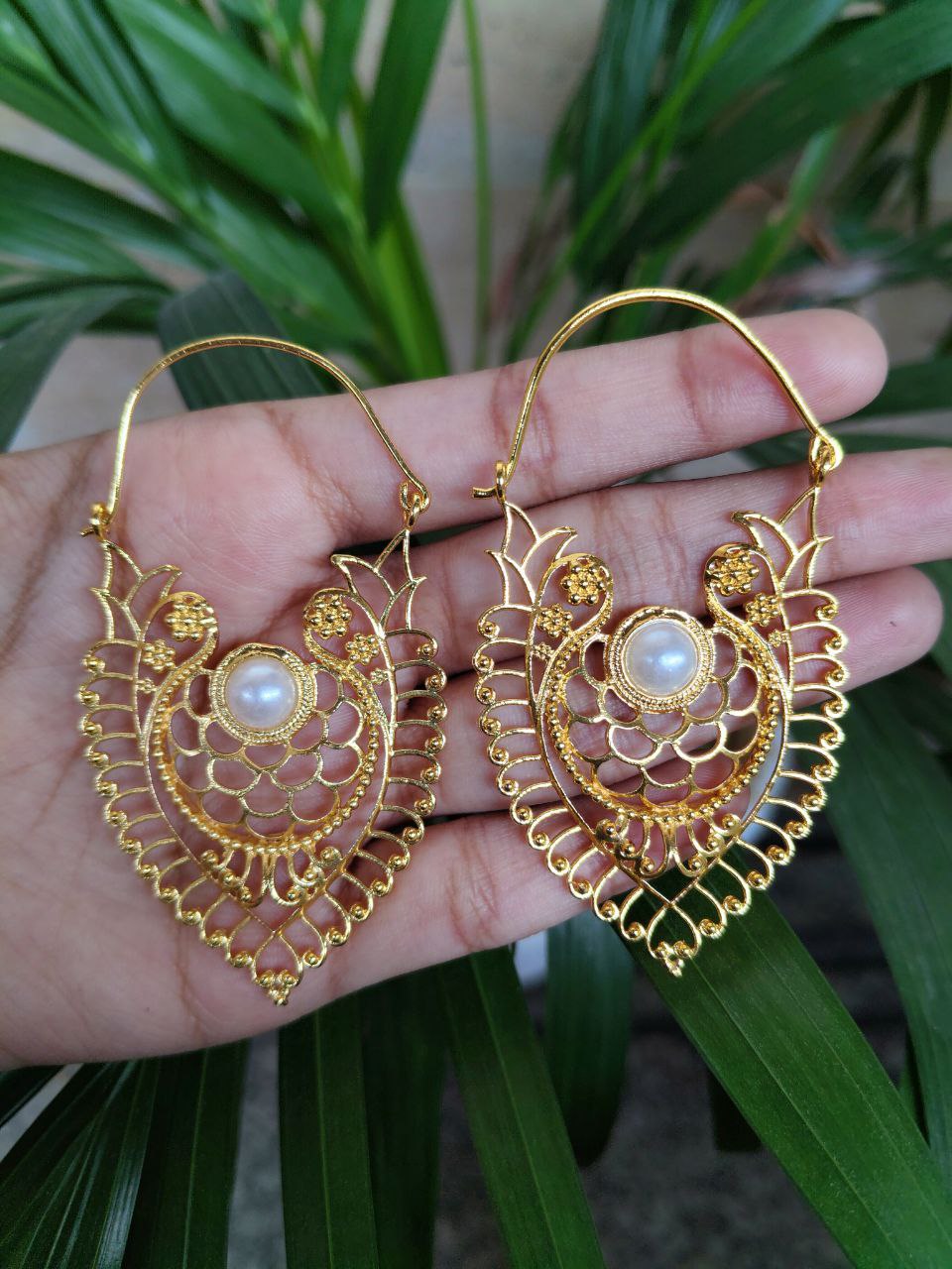 Designer Gold Plated Earrings | Best Oxidized Ethnic Statement Jewelry 2 Gold plated oxidized designer ethnic earrings for women.