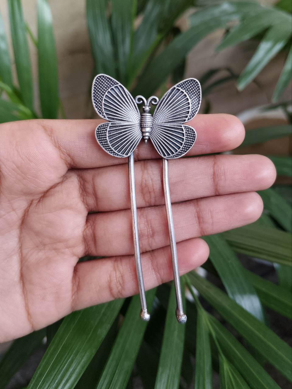 Handcrafted Butterfly Juda Pin | Silver Replica Statement Hair Accessory Best Jewelry For Women 5 Handcrafted silver butterfly juda pin