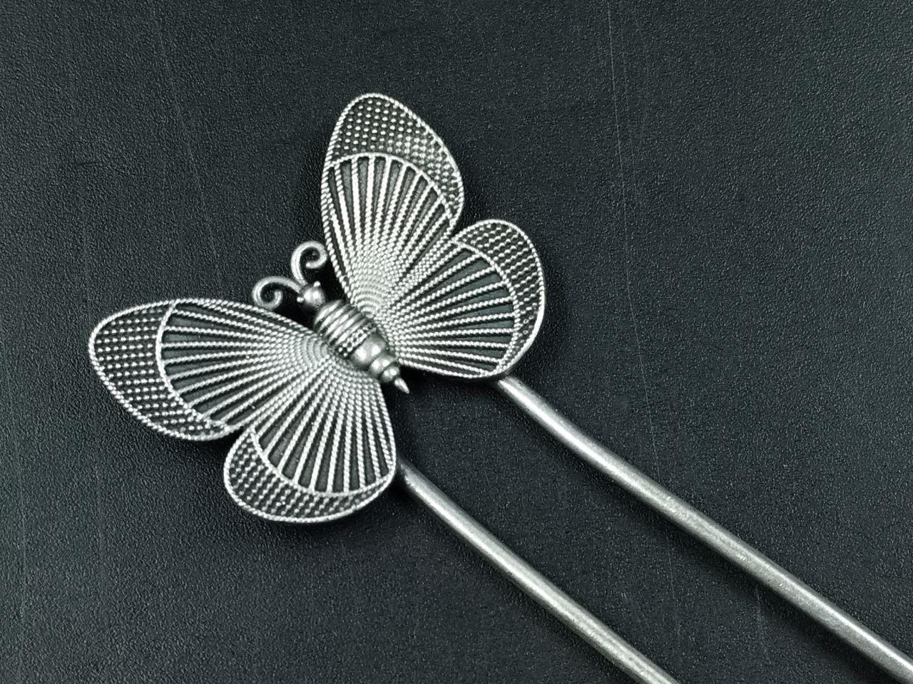 Handcrafted Butterfly Juda Pin | Silver Replica Statement Hair Accessory Best Jewelry For Women 4 Handcrafted silver butterfly juda pin