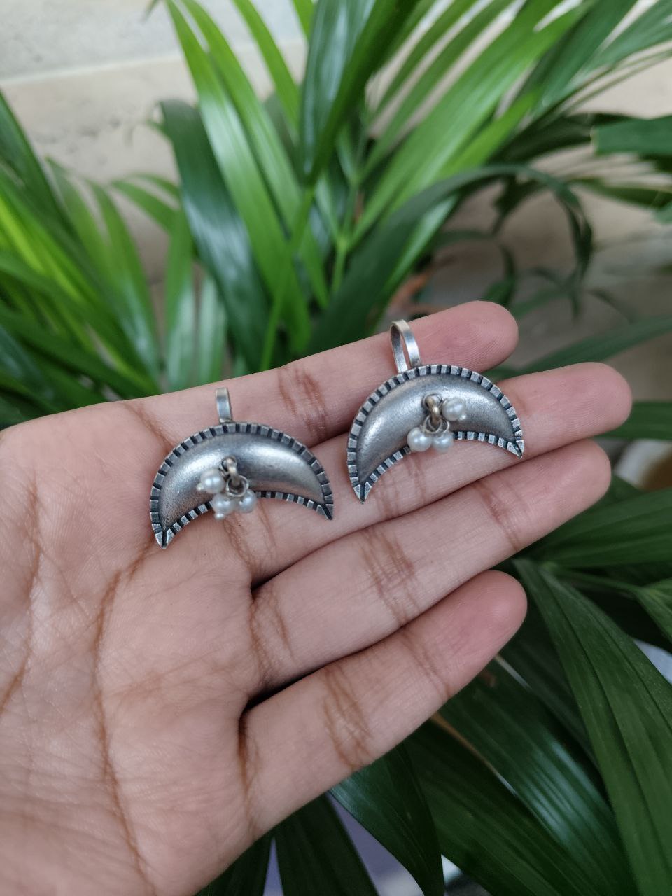 Oxidised Moon Earrings Earcuff (Bugadi) | Stylish Ethnic Jewelry for Women 1 Oxidised Moon Earrings Earcuff (Bugadi) | Stylish Ethnic Jewelry for Women