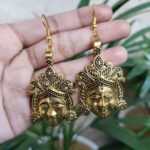 Maa Durga Hook Dangler Earrings With Elegant Traditional Design