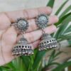 Silver Plated Dangler Jhumki Earrings Ghungroo Detailing