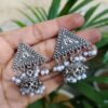 Oxidized Silver Plated Jhumki Dangler Earrings With Elegant Pearl Work Design 3 photo 30 2025 10 12 16 09 24