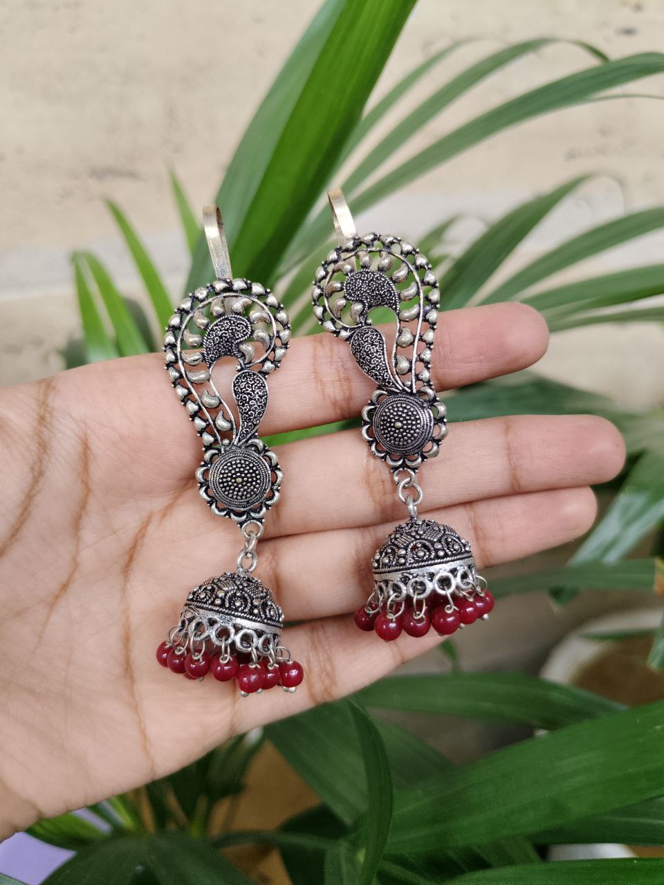 Oxidised Earcuff with Jhumki Earrings | Stylish Traditional Ethnic Jewelry for Women 1 Oxidised Earcuff with Jhumki Earrings | Stylish Traditional Ethnic Jewelry for Women