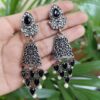 Oxidized Dangler Earrings With Elegant Stone And Pearl Work Design 2 photo 31 2025 10 13 19 21 57