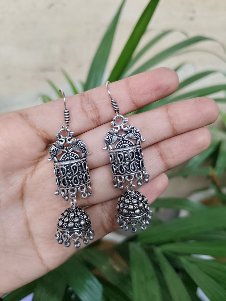 Oxidised Lightweight Elephant Style Earrings | Unique Ethnic Jewelry for Women 1 Oxidised Lightweight Elephant Style Earrings | Unique Ethnic Jewelry for Women