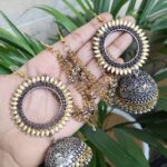 Big Jhumka Dangler Earrings With Stylish Chain Detailing