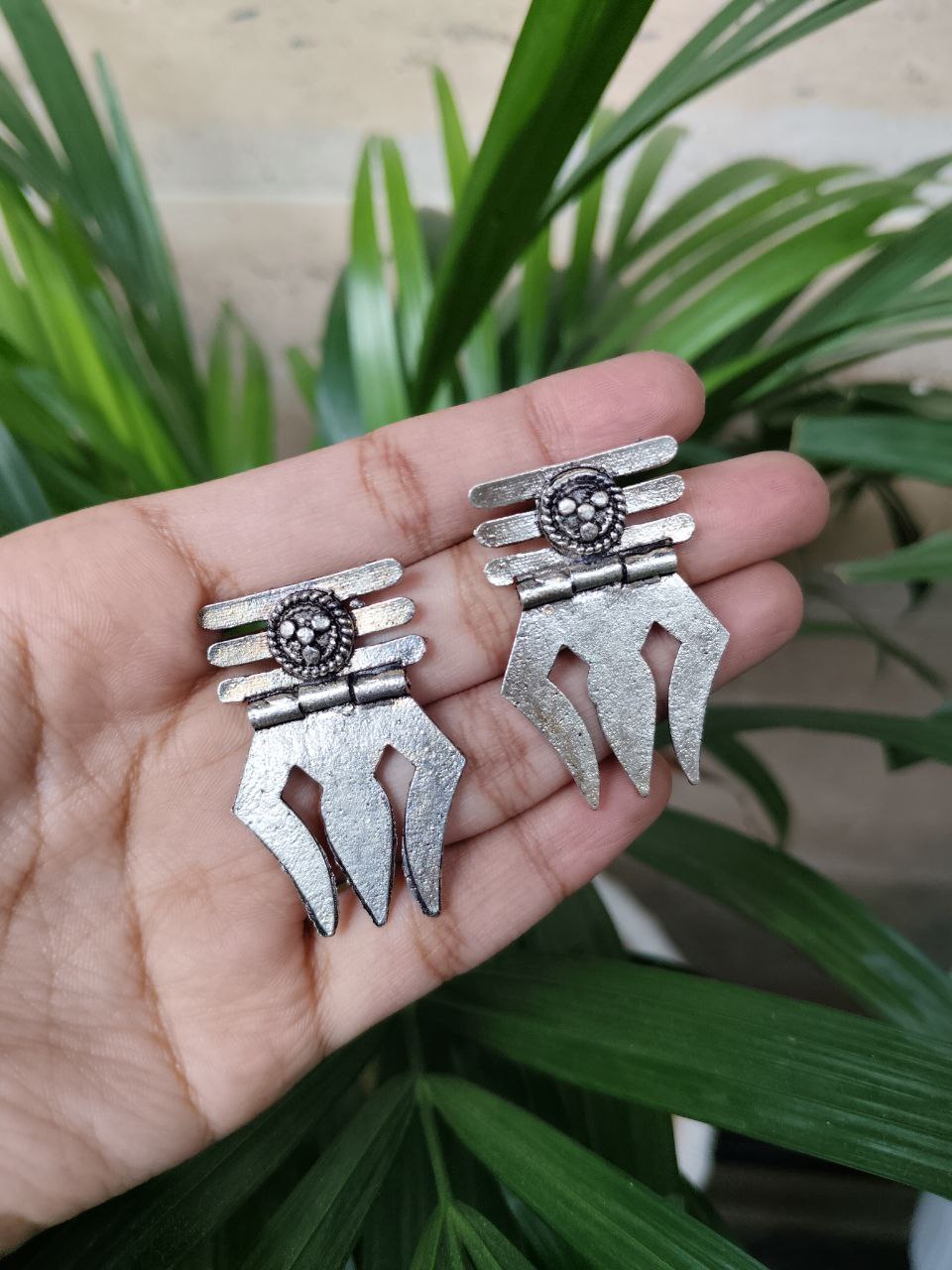 Silver Plated Trishul Earrings | Traditional Spiritual Ethnic Jewelry for Women 1 Silver Plated Trishul Earrings | Traditional Spiritual Ethnic Jewelry for Women