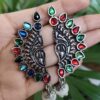Stylish Silver Plated Oxidized Stone Stud Earrings for Women’s Everyday Elegant Look