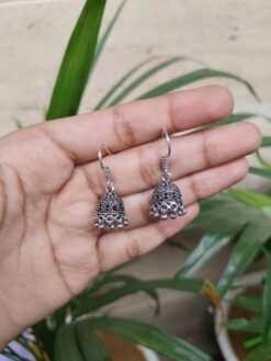 Oxidised Silver Plated Jhumka Earrings | Traditional Ethnic Jewelry for Women