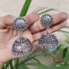 Oxidised Floral Design Jhumka Earrings | Elegant Traditional Ethnic Jewelry for Women 3 photo 43 2025 10 04 12 10 44