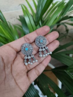 Oxidised Daily Wear Stud Earrings | Stylish Comfortable Ethnic Jewelry for Women