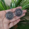 Oxidised Round Stud Earrings | Elegant Dailywear Ethnic Jewelry for Women 2 photo 49 2025 10 04 12 10 44