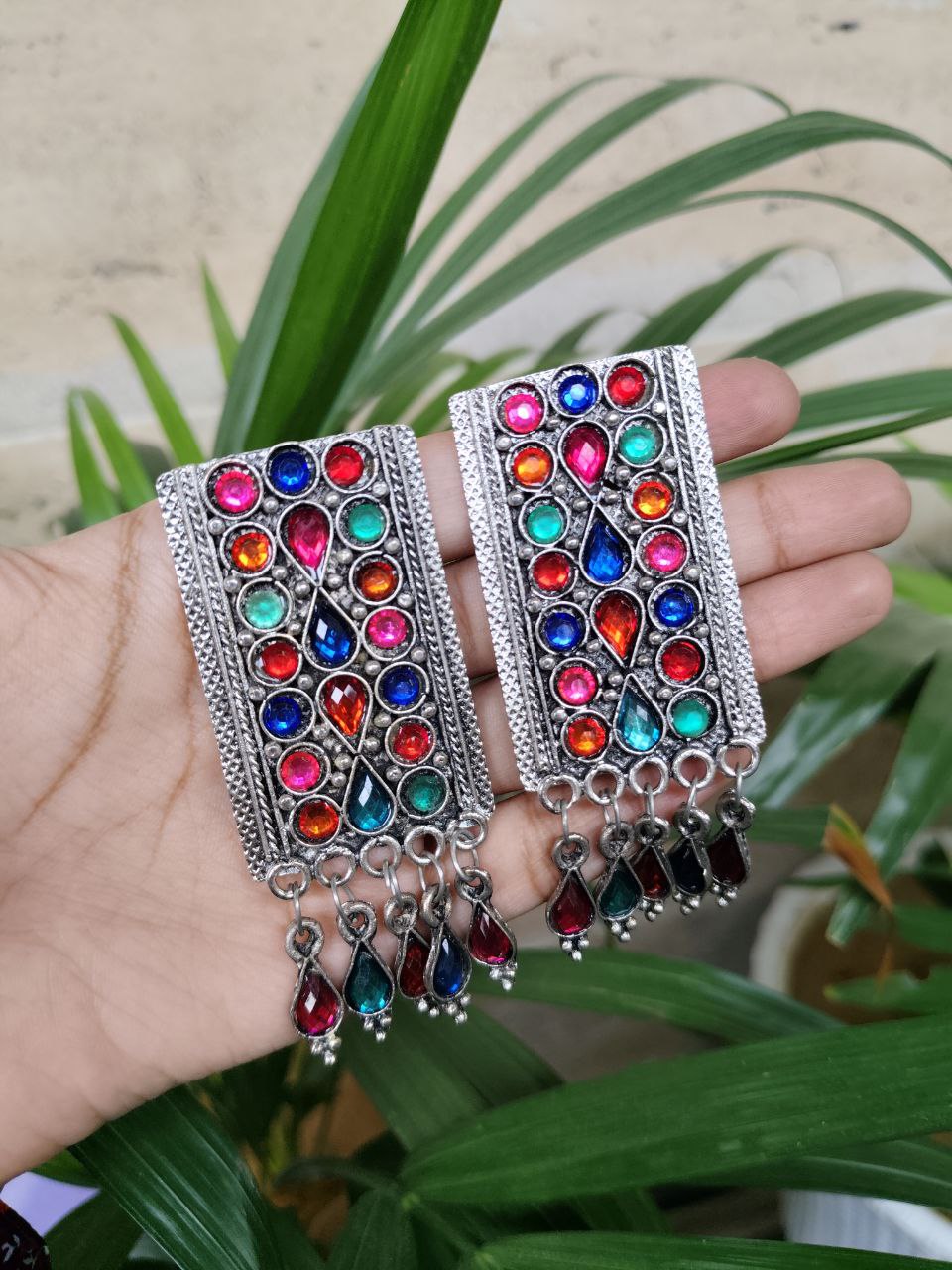 Oxidised Colorful Earrings | Vibrant Ethnic Festival Jewelry for Women 1 Oxidised Colorful Earrings | Vibrant Ethnic Festival Jewelry for Women
